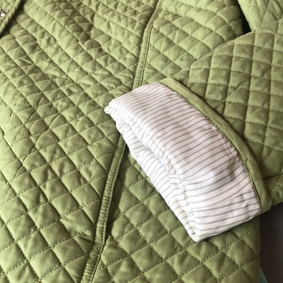 Valerie Stevens Green Quilted Jacket Diamond Stitch Snap Front XL - Picture 3 of 11